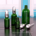 5ml 10ml 15ml 20ml 30ml 50ml 100ml green cosmetic essential oil serum glass dropper bottle with eye dropper